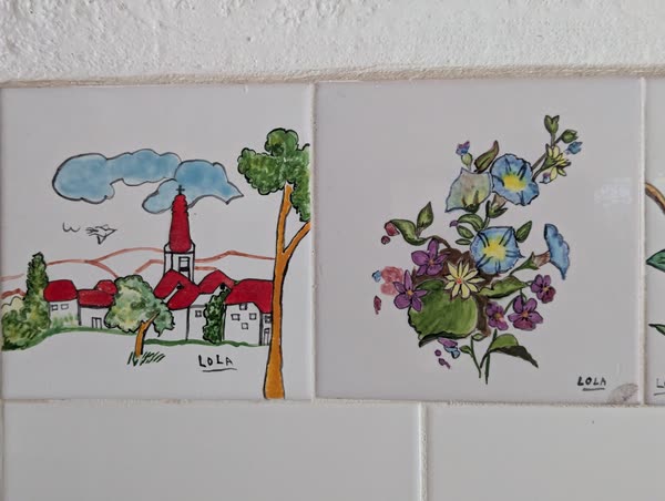 Azulejos pintados a mano de la casa