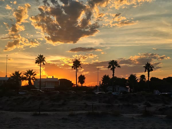 Puesta de sol sobre la duna protegida